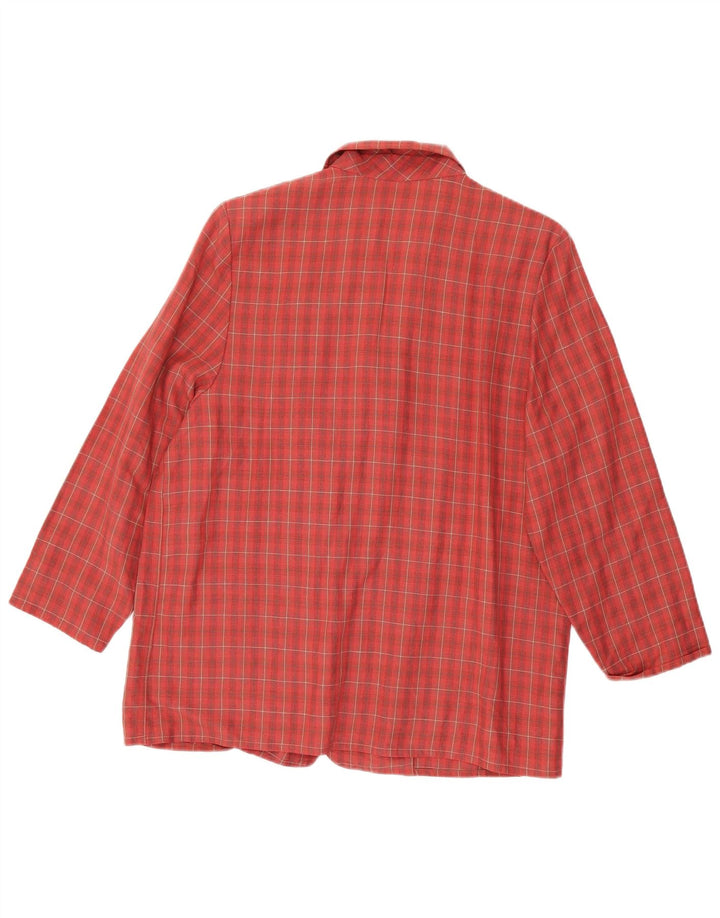 MARKS & SPENCER Dame 3/4-ærmet blazerjakke UK 18 XL rød ternet