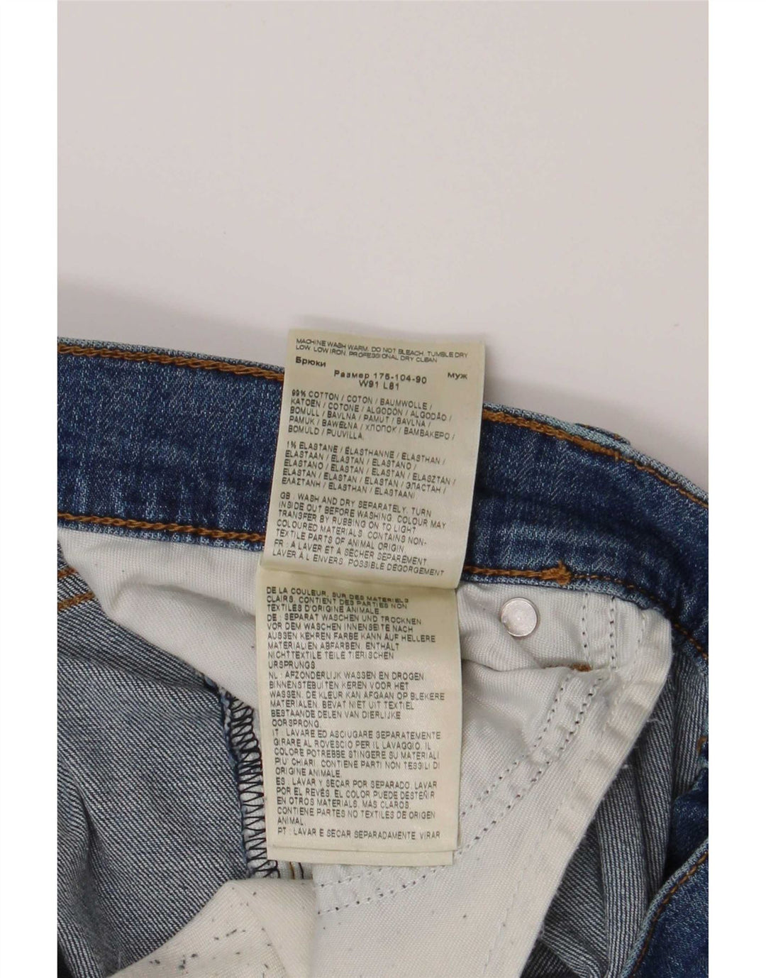 Wrangler Herre Larston Slim Jeans W36 L32 Blå Bomuld