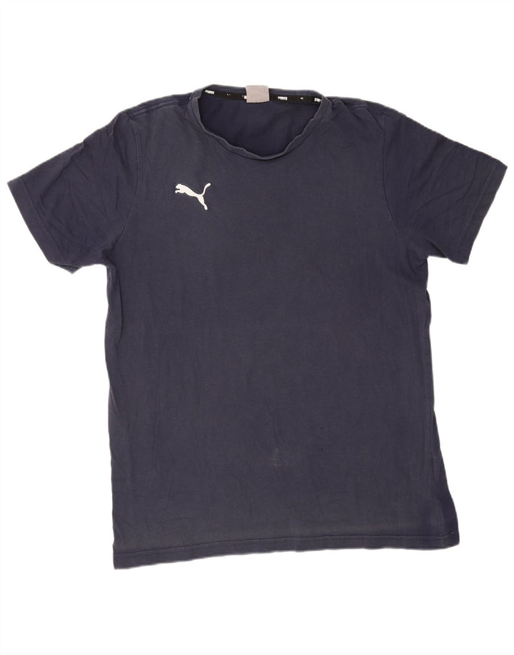 Puma Herre T-Shirt Top Stor Marineblå Bomuld