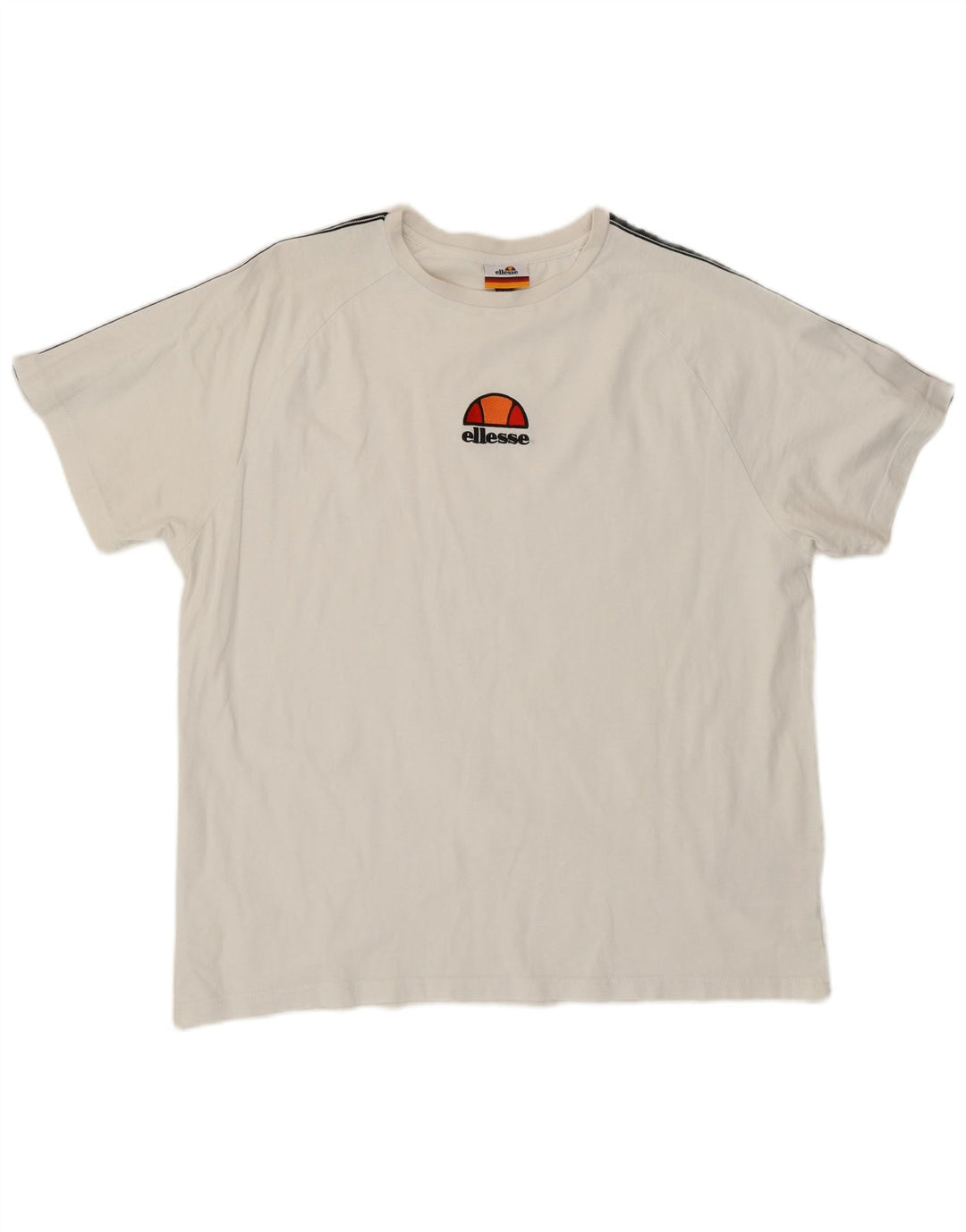 Ellesse Herre Grafisk T-Shirt Top Stor Hvid Colourblock Bomuld