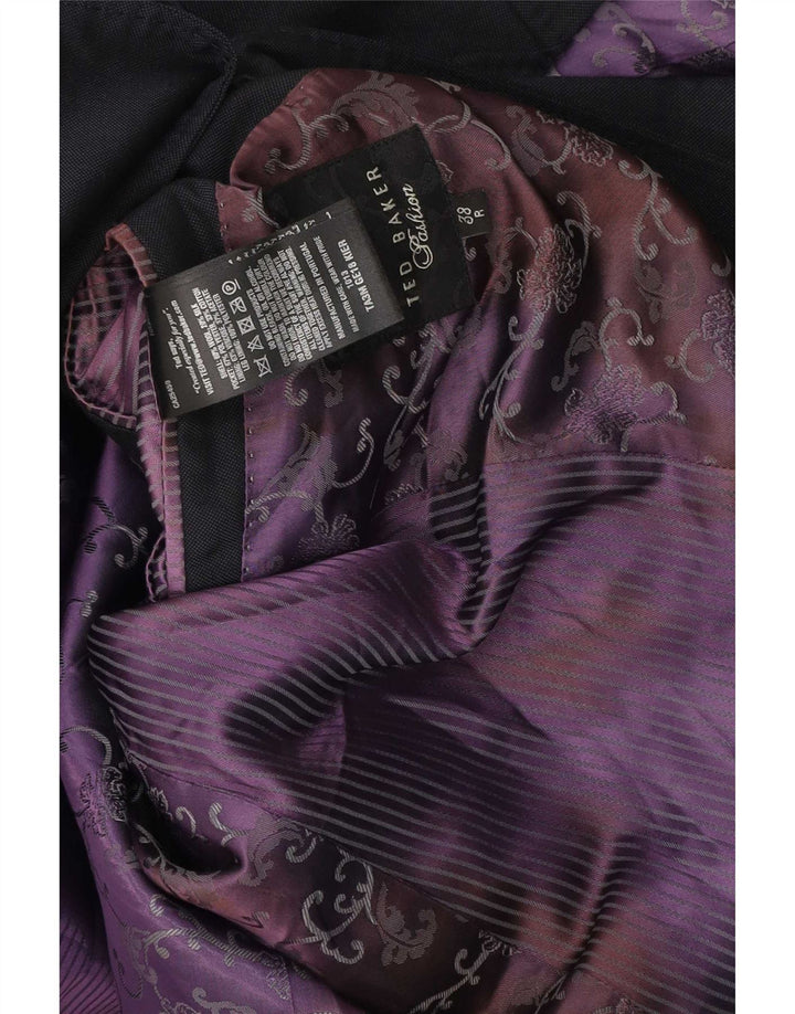 Ted Baker Herre 1 Knap Blazer Jacket UK 38 Medium Sort Uld
