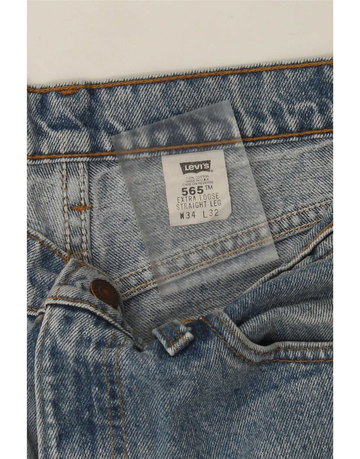 Levi's Herre 565 Straight Jeans W34 L32 Blå Bomuld