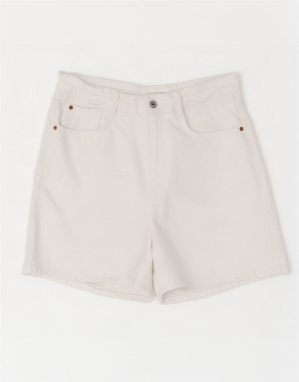 Zara denimshorts med høj talje til kvinder EU 36 XS W26 Hvid bomuld