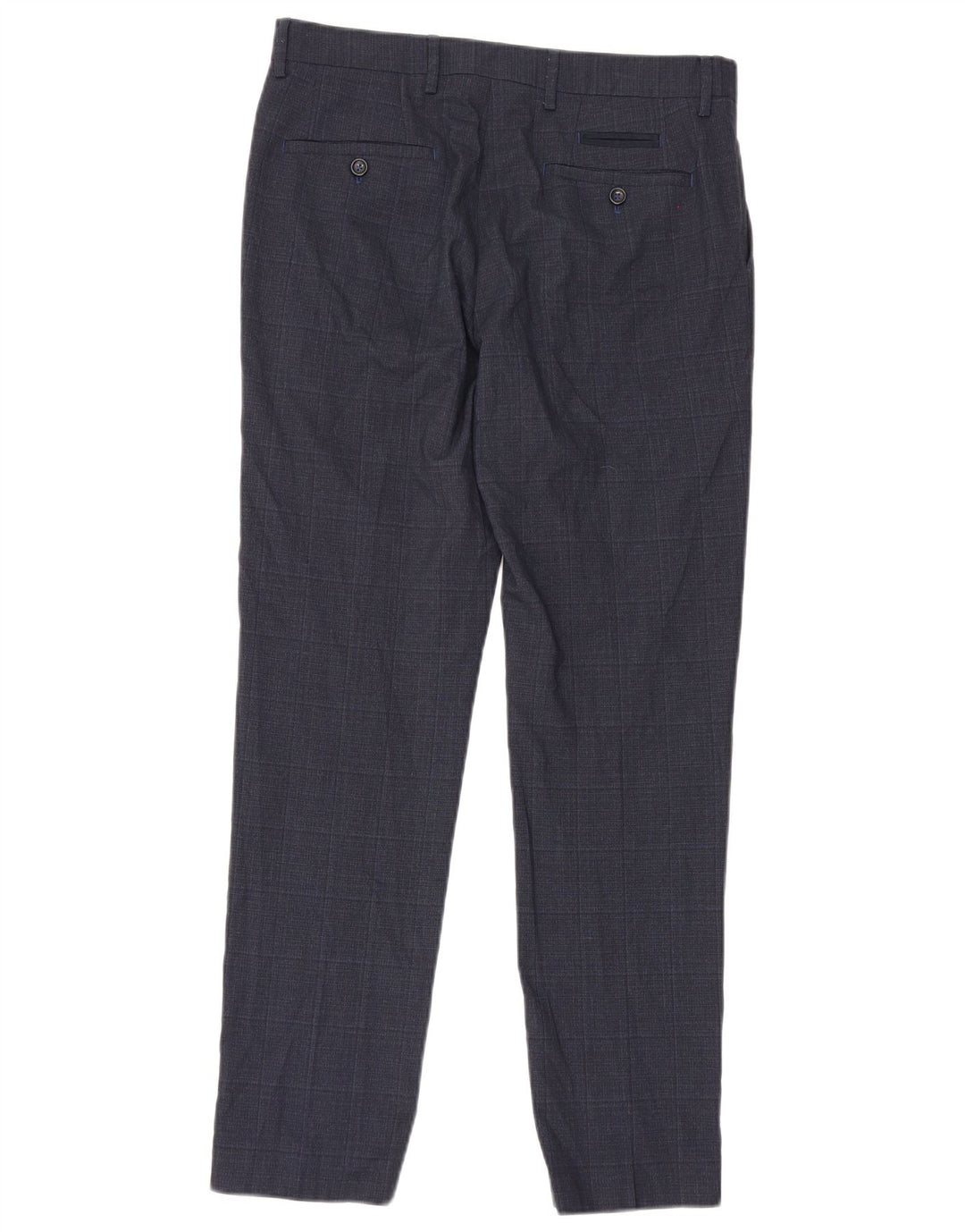 Penguin Herre Slim Suit Bukser W32 L30 Marineblå Ternet polyester