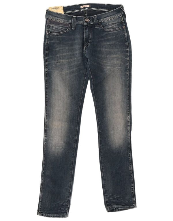 WRANGLER Dame Stokes Slim Jeans W28 L30 Marineblå Bomuld