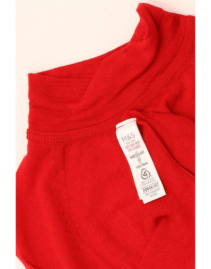 MARKS & SPENCER Dame Turtle Neck Sweater UK 12 Medium Rød
