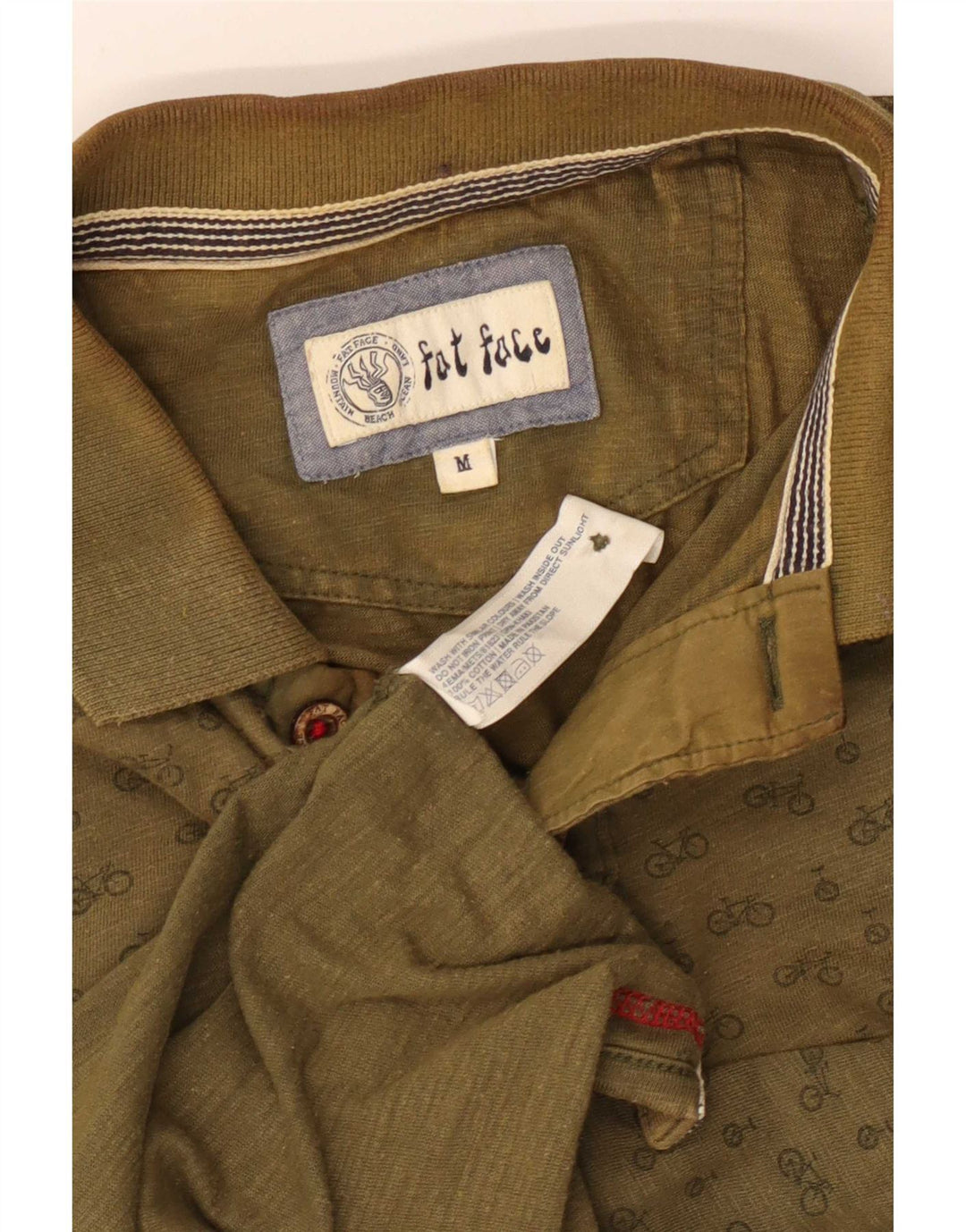 Fedt ansigt til mænd med abstrakt mønster poloshirt Medium Khaki Bomuld