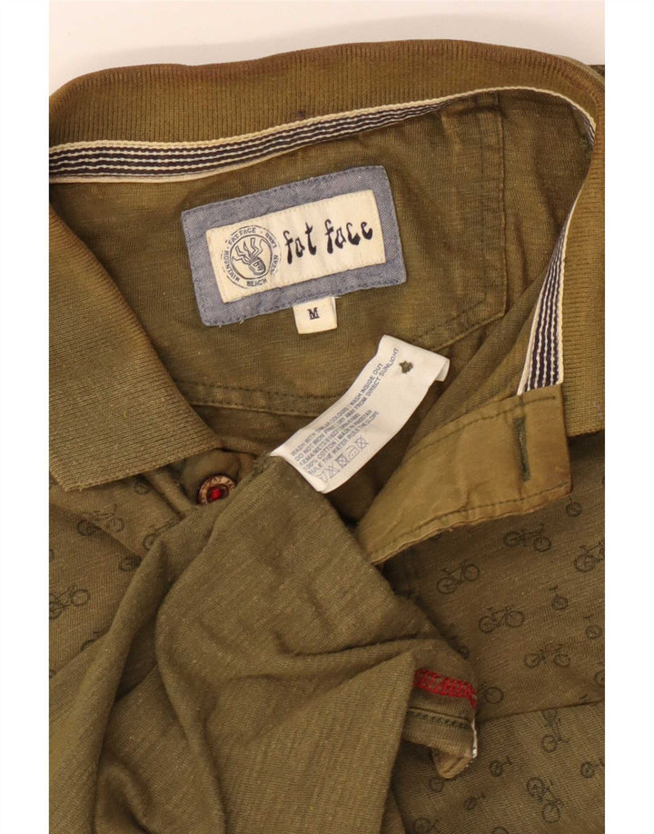 Fedt ansigt til mænd med abstrakt mønster poloshirt Medium Khaki Bomuld