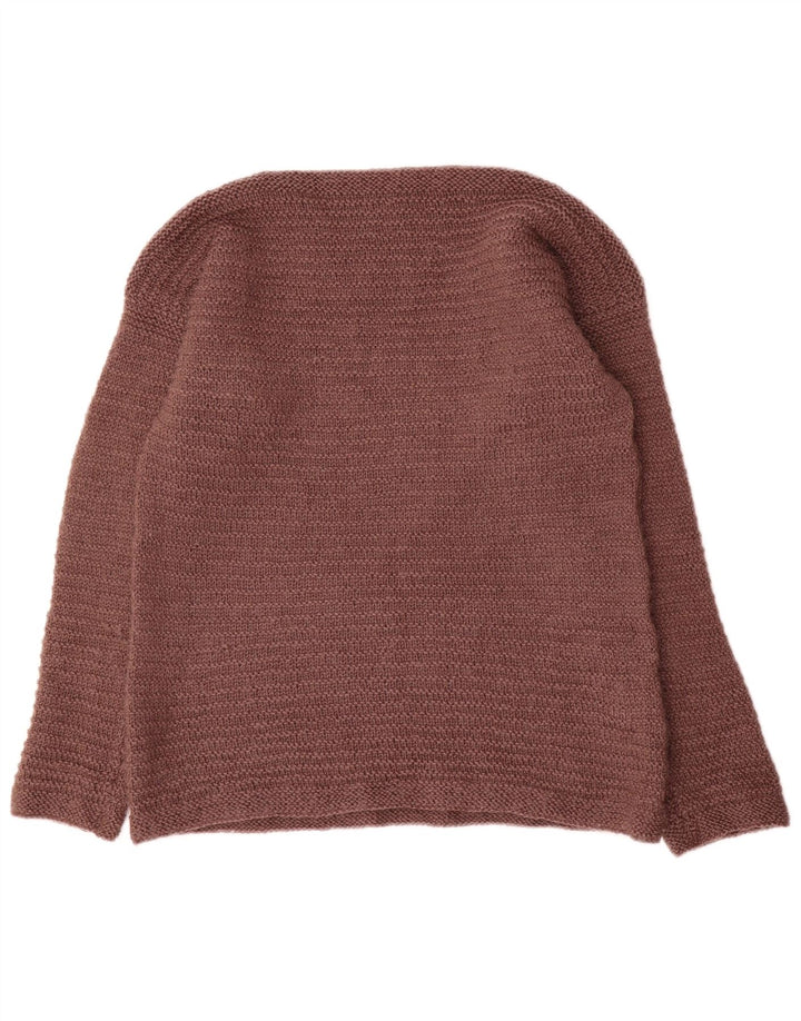 Vintage Dame Boat Neck Jumper Sweater UK 14 Medium Brown
