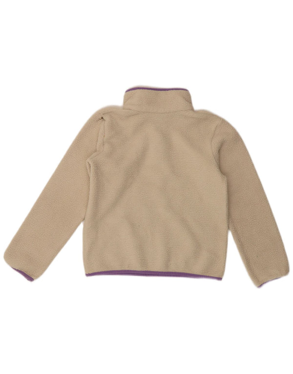 Columbia Girls Button Neck Fleece Jumper 10-11 år Medium Beige Sports