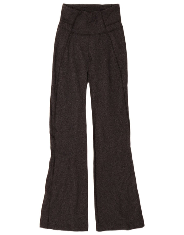 Lululemon Womens High Waist Flare Tracksuit Trousers UK 4 XS Grey