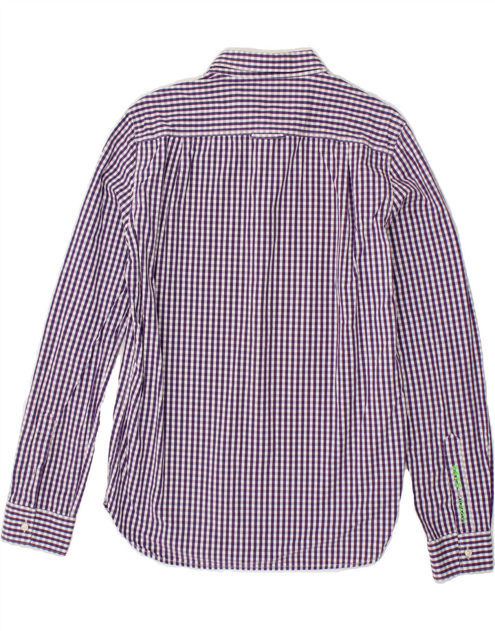 SUPERDRY Mens Shirt Medium Purple Gingham Cotton Vintage Superdry and Second-Hand Superdry from Messina Hembry 