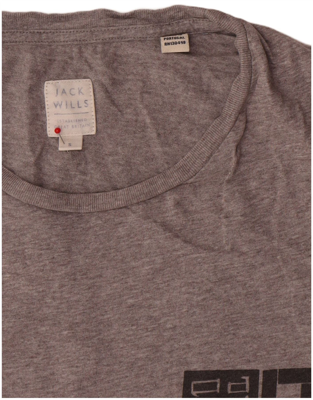 Jack Wills Herre grafisk T-shirt top lille grå flækket bomuld