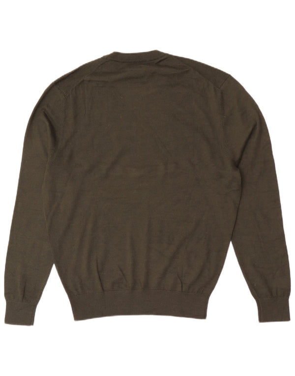 Zara Herre Crew Neck Jumper Sweater Large Khaki