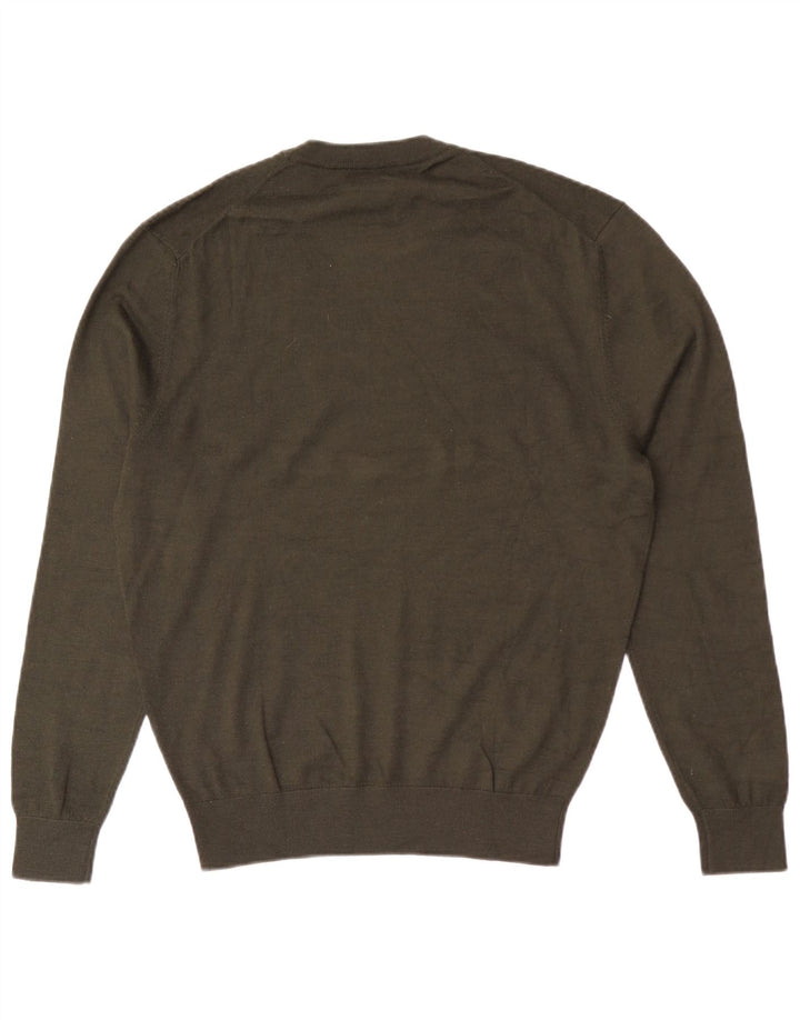 Zara Herre Crew Neck Jumper Sweater Large Khaki