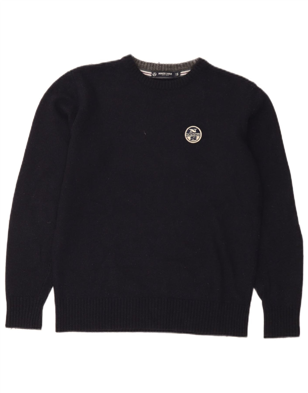 North Sails Dame Crew Neck Jumper Sweater UK 10 Small Navy Blue Wool