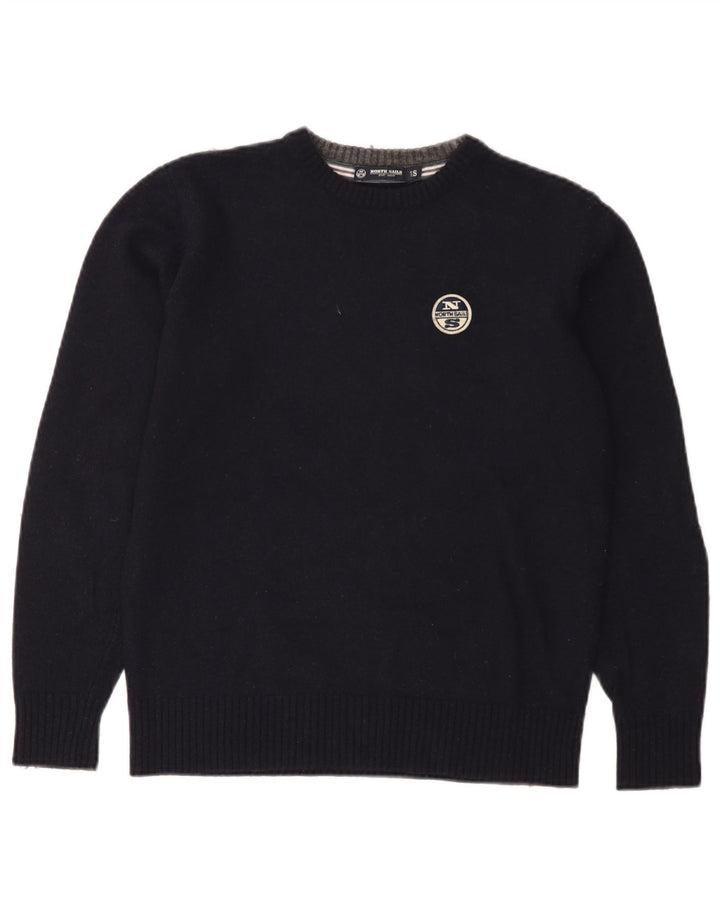 North Sails Dame Crew Neck Jumper Sweater UK 10 Small Navy Blue Wool