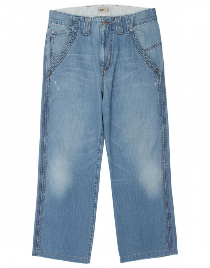 Tommy Hilfiger Dame Distressed Straight Jeans W32 L30 Blå Bomuld