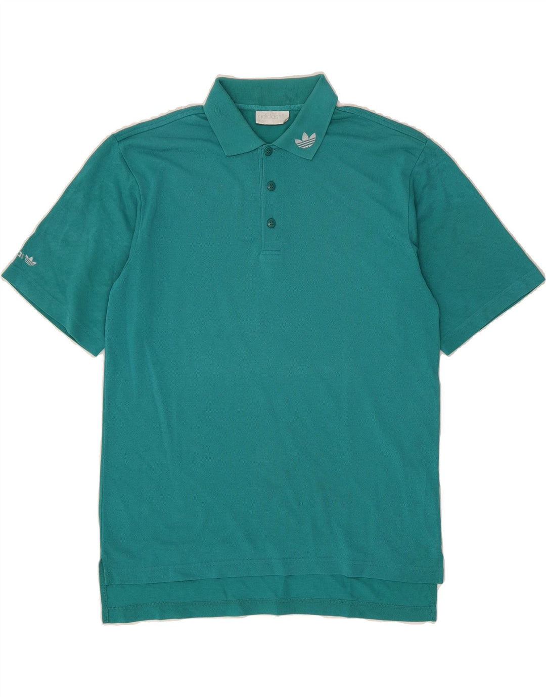 ADIDAS Mens Polo Shirt UK 38/40 Medium Turquoise Cotton Vintage Adidas and Second-Hand Adidas from Messina Hembry 