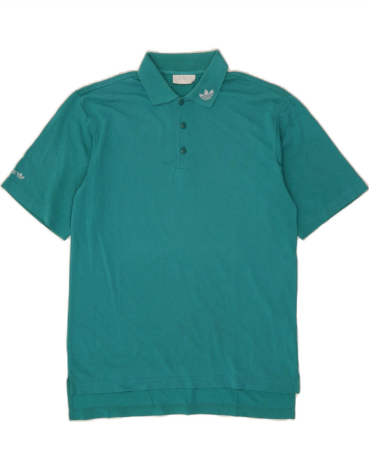 ADIDAS Mens Polo Shirt UK 38/40 Medium Turquoise Cotton Vintage Adidas and Second-Hand Adidas from Messina Hembry 