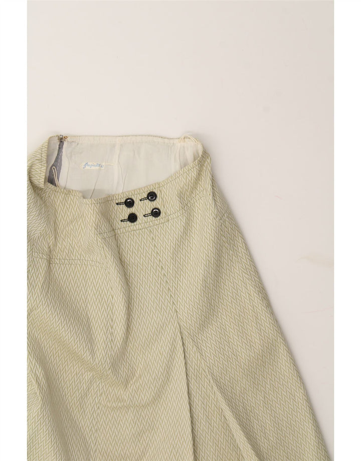VINTAGE Womens A-Line Skirt IT 42 Medium W28  Beige Chevron Vintage Vintage and Second-Hand Vintage from Messina Hembry 