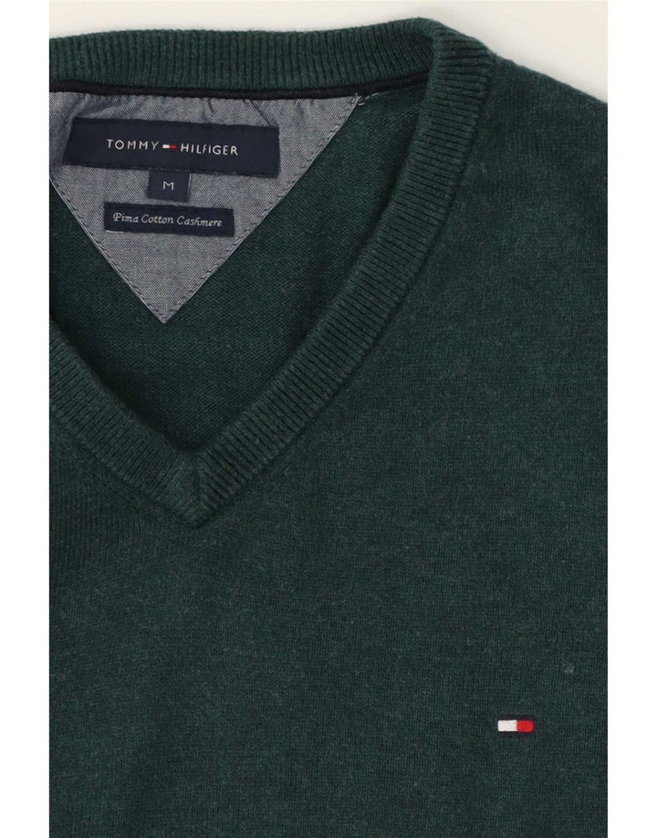 Tommy Hilfiger Herre V-hals sweater Medium Grøn Bomuld