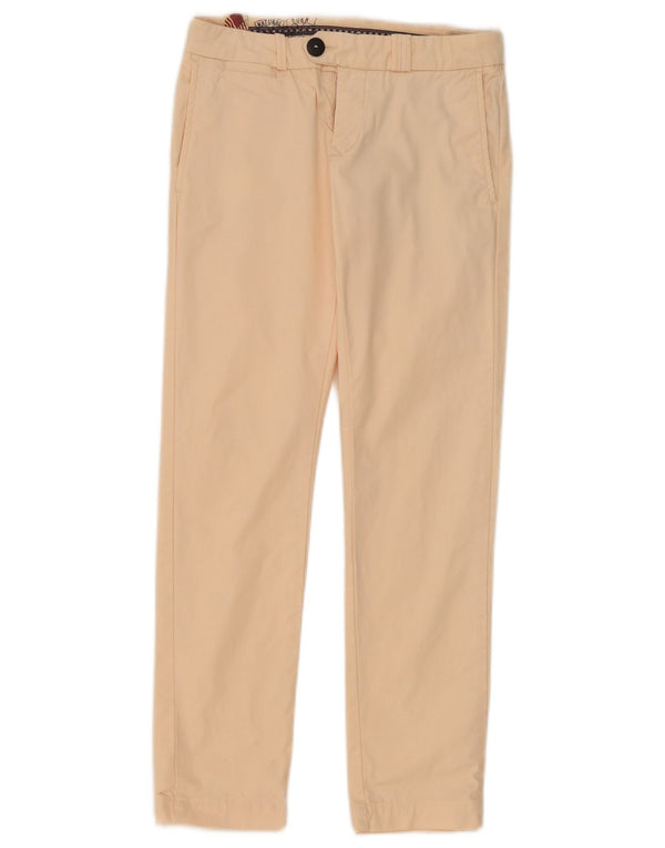Tommy Hilfiger Womens Slim Suit Trousers W25 L29 Beige Cotton