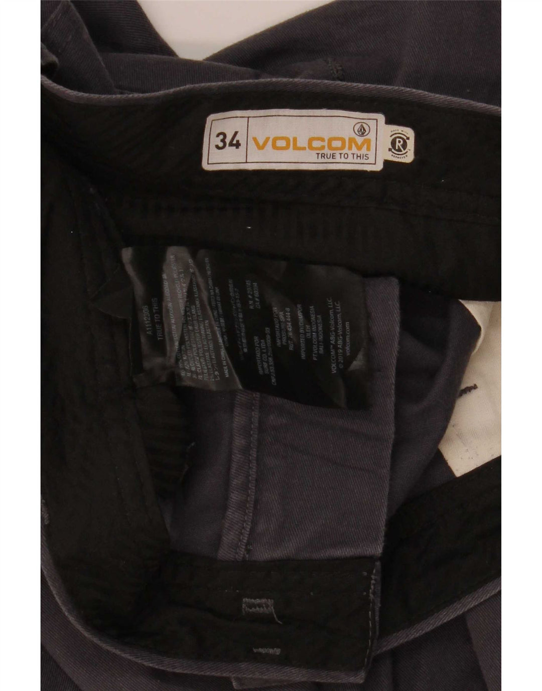 Volcom Straight Chino Bukser til mænd W34 L32 Grå Bomuld