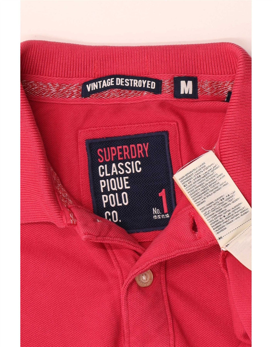 Superdry kortærmet poloshirt til mænd Medium Pink Bomuld