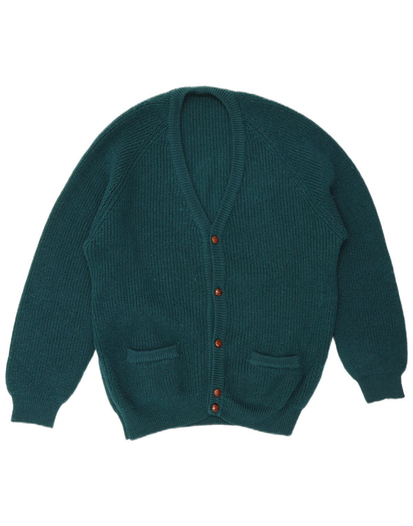 Vintage herre cardigan sweater Stor grøn uld