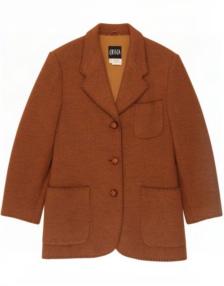 Crisca Dame 3-knaps blazerjakke EU 38 Medium Brun Uld
