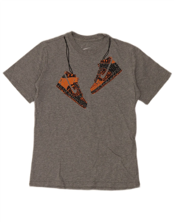Nike drenge grafisk t-shirt top 10-11 år mellemgrå bomuld