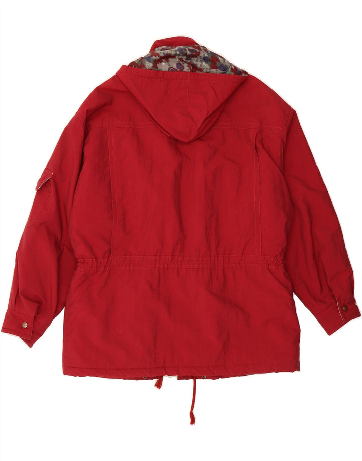 VINTAGE Womens Hooded Windbreaker Coat UK 20 2XL Red Polyamide Vintage Vintage and Second-Hand Vintage from Messina Hembry 