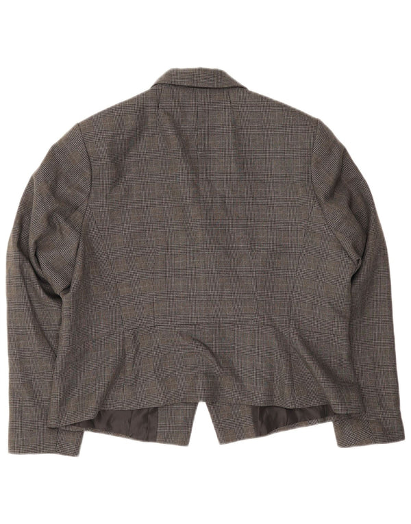 Marks & Spencer Dame 1-knaps blazerjakke UK 18 XL Grå ternet polyester