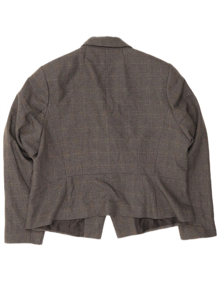 Marks & Spencer Dame 1-knaps blazerjakke UK 18 XL Grå ternet polyester