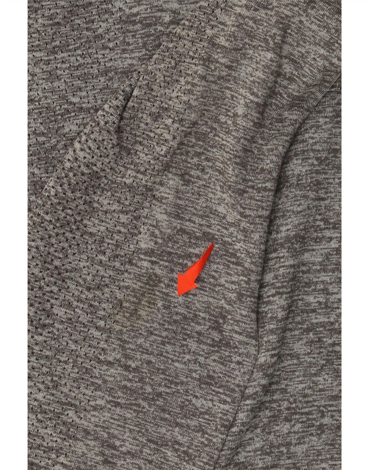 EDDIE BAUER Herre Zip Neck Pullover Træningsdragt Top XL Grå Flecked