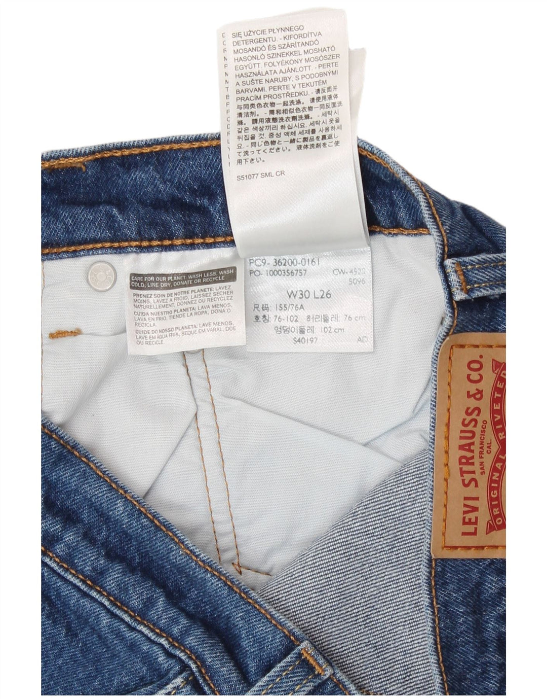 Levi's Dame 501 Crop Straight Jeans W30 L26 Blå Bomuld