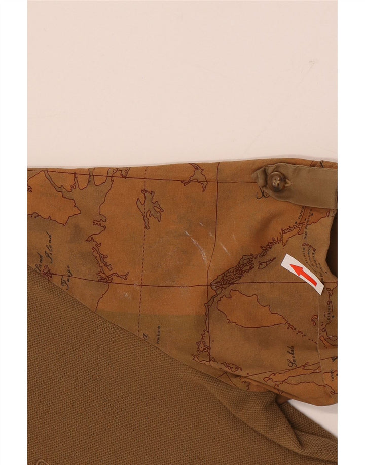 ALVIERO MARTINI Dame poloshirt IT 42 Medium Khaki ternet bomuld