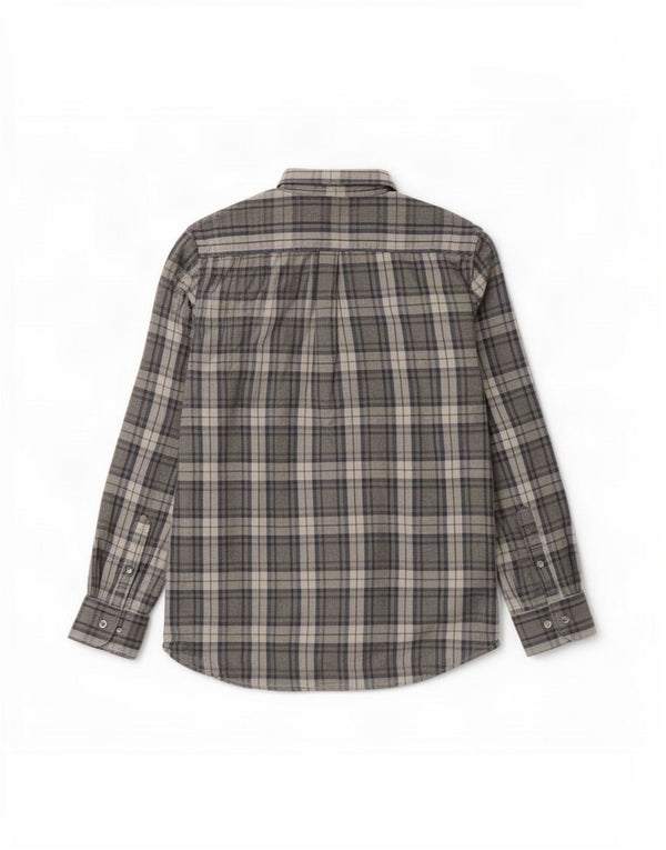 Dacks Herre Regular Fit Flanelskjorte XL Grå ternet bomuld