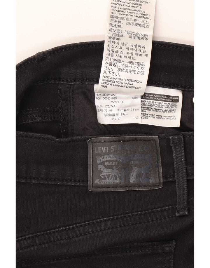 Levi's Kvinder Slankende Skinny Jeans W29 L34 Sort Bomuld