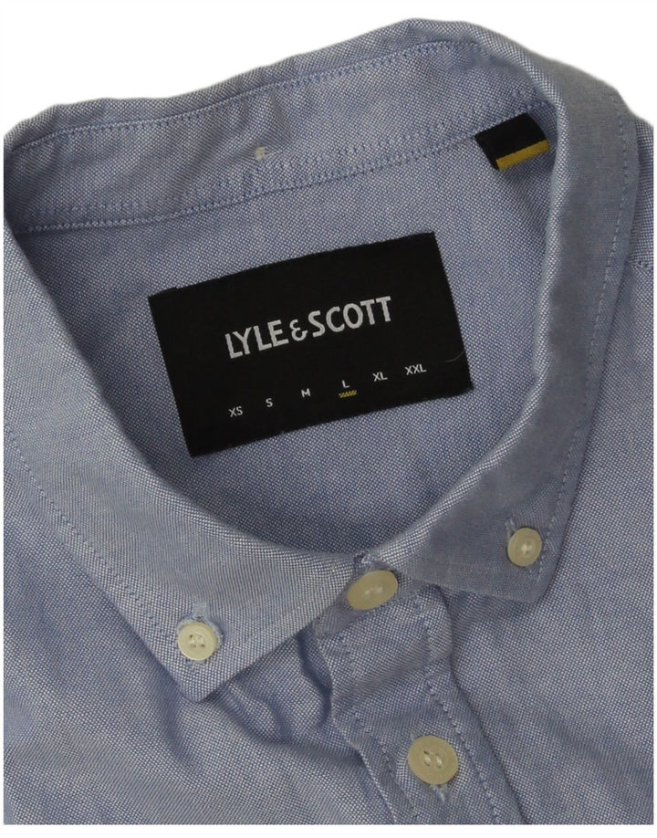 Lyle & Scott herreskjorte stor blå bomuld