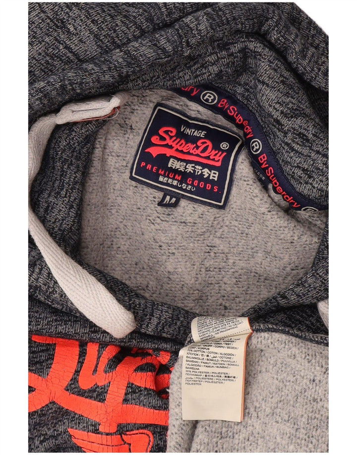 Superdry grafisk hættetrøje til kvinder UK 12 Mellem marineblå flækket bomuld