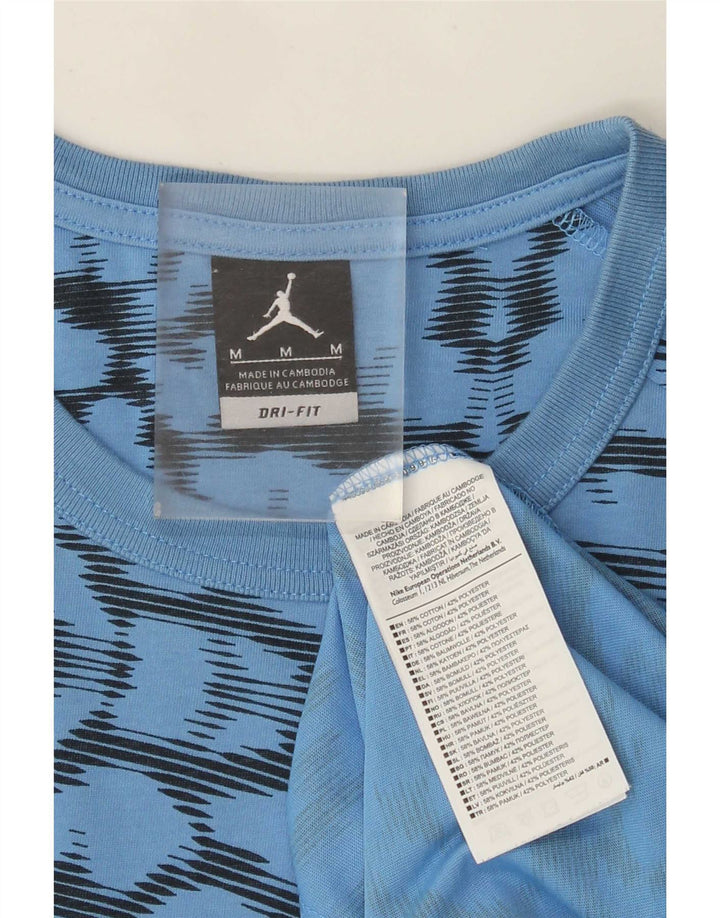 Jordan Herre Dri Fit T-shirt med abstrakt mønster mellemblå bomuld