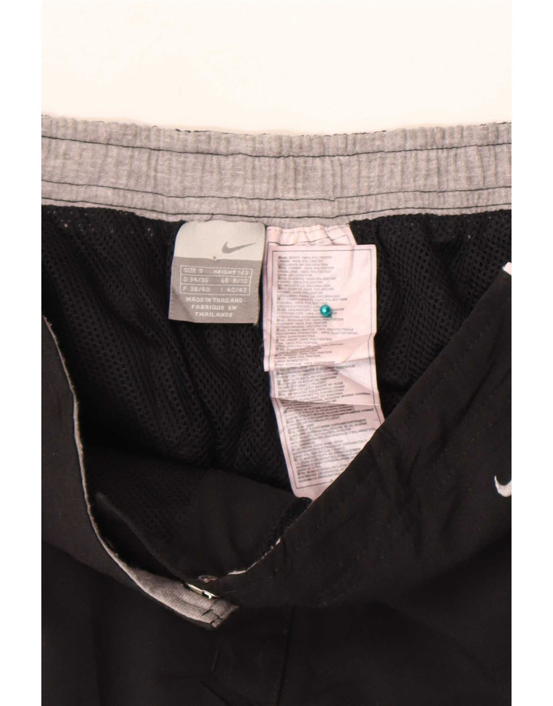 Nike Bermuda sportsshorts til kvinder UK 8/10 Small, sort stribet polyester