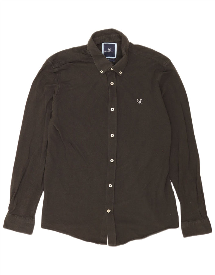 Crew Clothing Herre Slim Fit Skjorte Stor sort bomuld