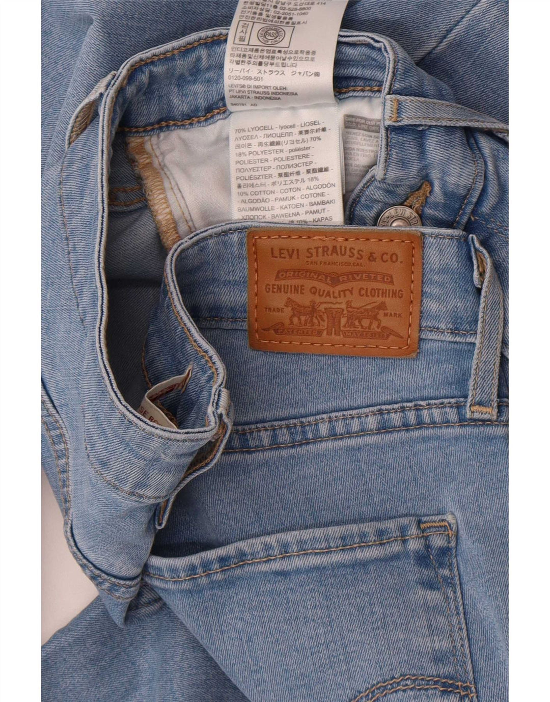 Levi's Womens 725 High Rise Bootcut Jeans W30 L32 Blue Lyocell