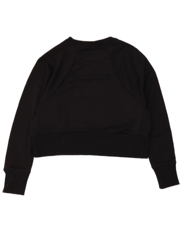 Nike Womens Crop Graphic Oversized Sweatshirt Jumper UK 10 Small Black
