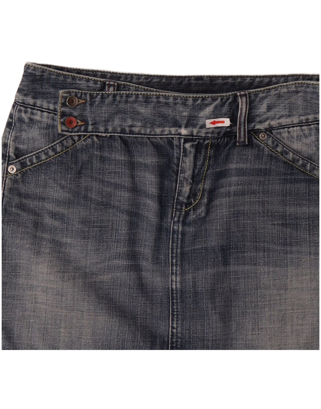 Benetton Dame Mini Denim Nederdel IT 44 Medium W32 Blå Bomuld