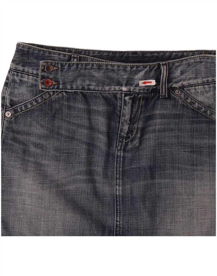 Benetton Dame Mini Denim Nederdel IT 44 Medium W32 Blå Bomuld