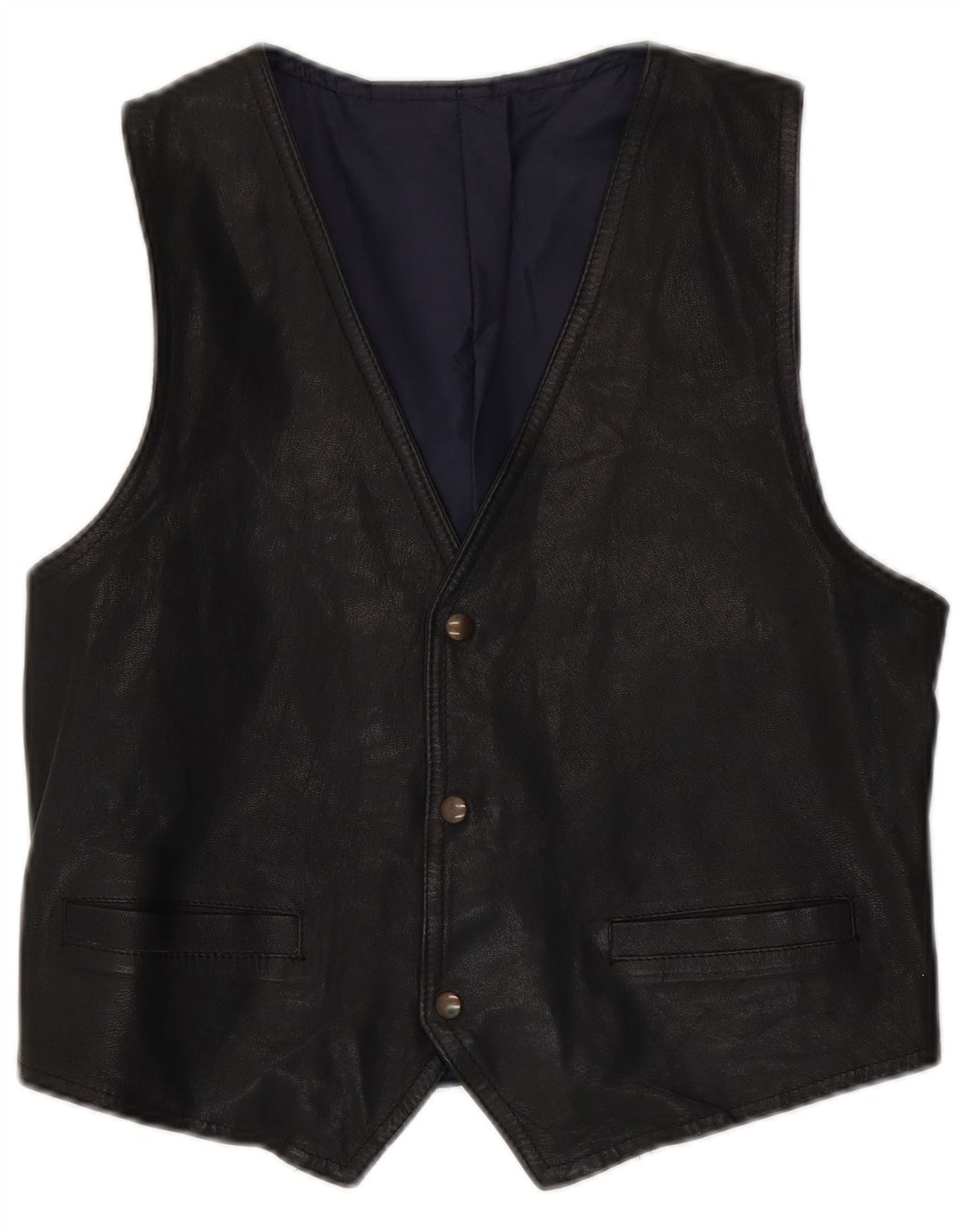 Vintage herre læder vest mellem sort læder